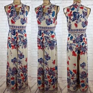 Filly Flair Boho Floral Print High Neck Jumpsuit